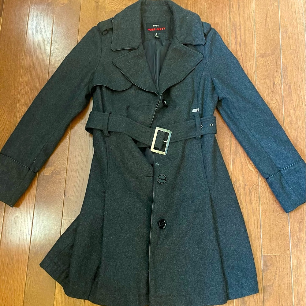 Miss Sixty wool belted trench coat